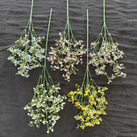Bunga Plastik Buatan Tangan YL High-Branch Baby's Breath Biru Putih untuk Dekorasi Pernikahan & Rumah, Buket Grosir