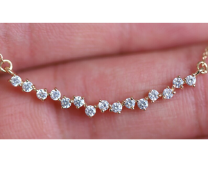 Collier minimaliste en or massif avec diamants certifiés IGI, bijou délicat et élégant, intemporel, pour femme - Product Image 5