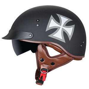 VCOROS-Casco <span class=keywords><strong>de</strong></span> <span class=keywords><strong>media</strong></span> cara para motocicleta, visera con hebilla <span class=keywords><strong>de</strong></span> liberación rápida, aprobado por DOT, para adultos, para hombres y mujeres - Product Image 4