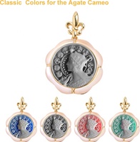 Dainty Fashion Jewelry Mythe Grec Flore Déesse Grecque Sculptée Camée Agate Shell Pendentif Collier pour cadeau de fête des mères