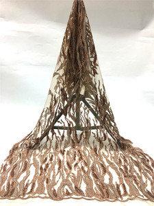 Hot bán đính cườm giá rẻ Ren Vải tím ren vải thêu vải tuyn ren vải - Product Image 3