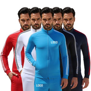 Conjunto de ropa deportiva personalizada de alta calidad Slim Fit Running Gym Poliéster Chaqueta de manga larga Pantalones de chándal en blanco - Product Image 1