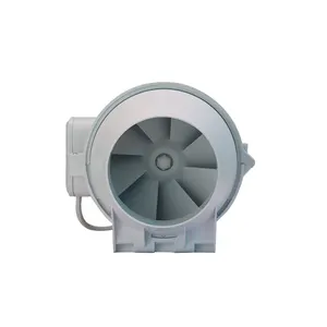 duct fan for pressurized oblique flow ventilation in toilet and kitchen exhaust fans