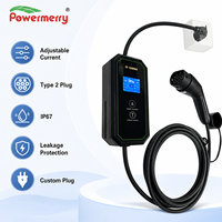 Nouvelle station de recharge portable pour véhicules électriques 3,5 kW 16A Type 2 230V AC IP67 certifiée CE avec protection contre les fuites, prise personnalisée UE pour maison et garage
