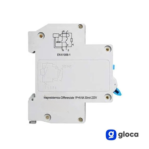Disjoncteur différentiel Gloca 1P+N 6A 30mA 250V C6 Montage DIN 1 module - Product Image 5
