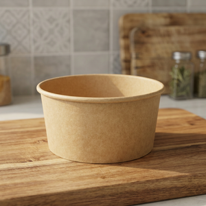 Bols en papier kraft jetables avec couvercles, contenants d'emballage alimentaire en papier personnalisés, bols à emporter pour soupes et salades - Product Image 1