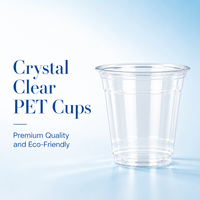 Gobelet jetable en plastique transparent empilable de qualité alimentaire PET 89-10oz avec couvercles pour boissons froides