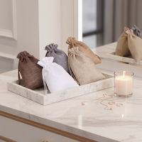 Sacs en lin personnalisables avec cordon de serrage, réutilisables, petits sacs de courses anti-poussière en toile de jute, sacs pour café et aromathérapie, sacs en jute