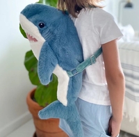 Nouveau design créatif unisexe, sac à dos en peluche pour enfants, motif animal de dessin animé, requin mignon, cadeau pour bébé, personnalisé, mode enfant, doublure en polyester