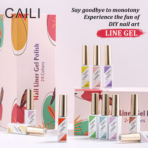 Kit de vernis à ongles gel French Tip 24 couleurs, pour nail art, avec pinceau fin intégré, cadeaux de manucure pour femmes - Product Image 3