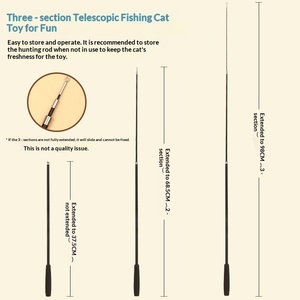 Varita interactiva para gatos con diseño <span class=keywords><strong>de</strong></span> medusa <span class=keywords><strong>de</strong></span> dibujos animados, borla larga, campana, mordible y telescópica <span class=keywords><strong>de</strong></span> tres secciones - Product Image 2