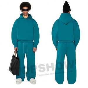 Ensemble survêtement de jogging de haute qualité avec logo personnalisé imprimé en relief, sweat-shirt et pantalon de survêtement pour homme - Product Image 4