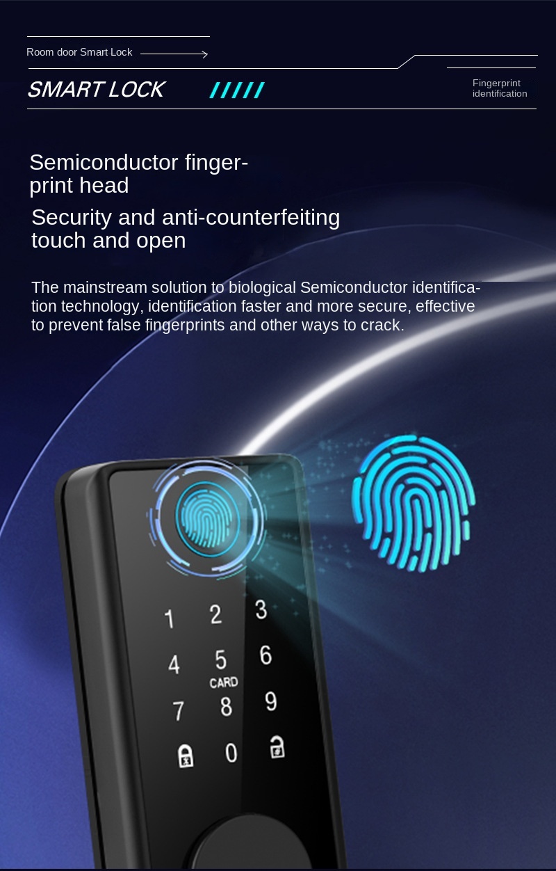 Li Wen Smart Glass/Aluminum Door Lock Tuya App Control Fingerprint Face Recognition USB Port Memory Card Single Latch Set · image 4