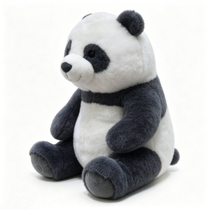 Oreiller en peluche personnalisé en forme d'ours, mignon, noir et blanc, ultra-doux, en fausse fourrure réaliste, style dessin animé, anti-stress, avec motif en relief - Product Image 3