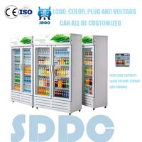 Réfrigérateur vertical pour boissons, porte simple/double vitrée, refroidissement par air, refroidisseur de boissons, vente en gros