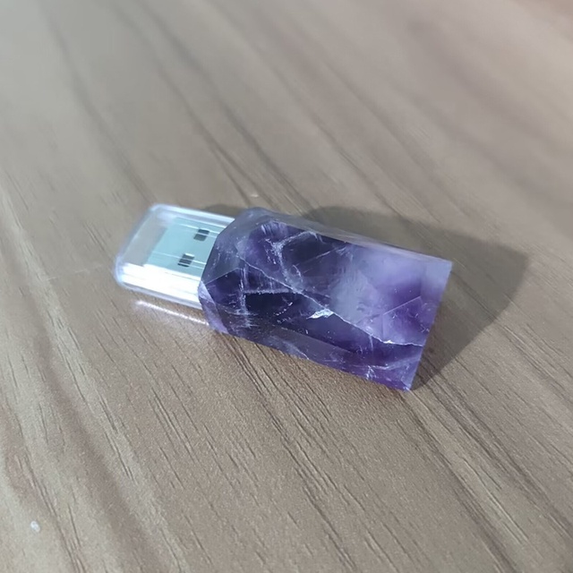 Customized Natural Amethyst Crystal USB Flash Disk