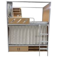 Lit superposé moderne durable en métal et acier Lit de dortoir Capsule Lit superposé avec armoire pour auberges Lits doubles Dosettes de couchage