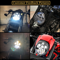 Pour Harley Davidson VROD V-Rod VRSC VRSCA VRSCDX VRSCR moto phare LED Hi/Lo faisceau lampe nouvelle couleur aluminium 6000k