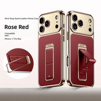 Coque de téléphone en cuir de haute qualité avec support en alliage et bracelet, modèle professionnel, pour iPhone 17 Pro Max 16 14 15 – Nouveauté très demandée