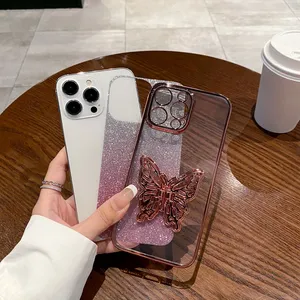 Custodia per telefono con farfalla glitterata per <span class=keywords><strong>Samsung</strong></span> Galaxy A05S A02S A03S A04 A11 A12 A20 A21S A30 A31 A50 A70 A750 - Product Image 4