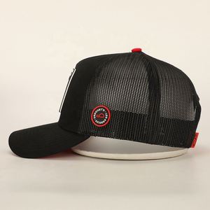 BSCI venta al por mayor personalizado 5 paneles deporte al aire libre sombrero de alta calidad Parche de goma Logo negro algodón Gorras clásicas Oem gorra de camionero - Product Image 3