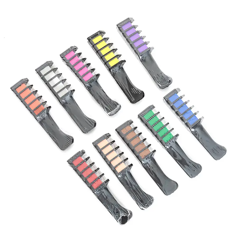 Factory Direct 10 Colors Crayons Chalks Comb Disposal Cosplay Colorful Hair Styling Dyeing Pigment Small Comb
