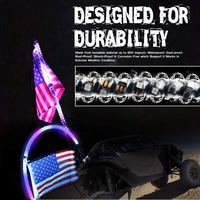 Accessoires de lampe à fouets LED spirale à 360 degrés, télécommande RF APP, contrôle RGB, pour véhicules tout-terrain UTV, ATV