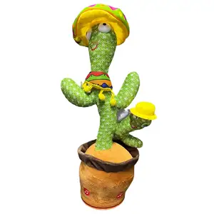 Hot Selling Children's Creative Toys Dancing Cactus Skin Electric Talking Cactus Plush Toys For Novelty Gifts