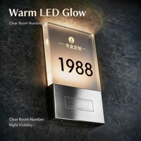 Boîte lumineuse murale 3D personnalisée avec logo en acrylique et acier inoxydable, rétroéclairée par LED, pour numéros de chambre d'hôtel, origine Chine