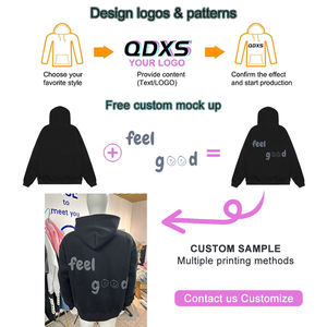 Sudadera con Capucha de Felpa Francesa Gruesa y Pesada de Algodón y Poliéster de Alta Calidad para Hombre, Sudadera con Capucha Extra Grande de Felpa con Hombros Caídos Personalizada - Product Image 2