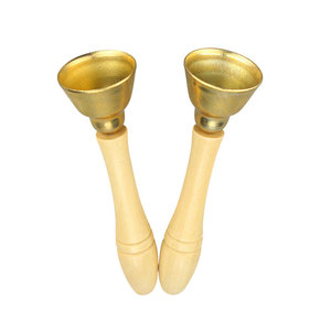 Campana de mano para niños, instrumento de percusión con mango y cuerda para enseñanza musical, instrumentos Orff, platillos de doble cabeza - Product Image 3