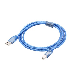 <b>Usb</b> Printer Cable Transparent Blue <b>Usb</b> <b>2.0</b> Copper Core Shielded Data Cable For Printer Connection - Product Image 1