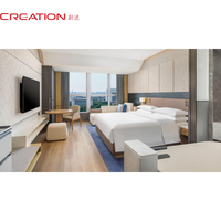 Maßgefertigtes Hotel-Möbelset für 5-Sterne-Kingsize-Zimmer mit TV-Wandschrank und Loungesessel