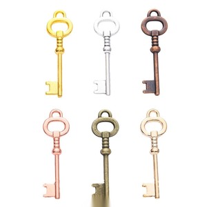 Breloque Clé Squelette en Alliage <span class=keywords><strong>de</strong></span> Zinc avec Anneau Supérieur Unique pour Marque-pages Steampunk - Product Image 1