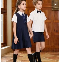 Vente en gros d'uniformes d'été classiques à la mode pour enfants, ensemble de chorales scolaires pour garçons et filles