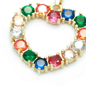 Hot16 Pulgadas Collar de Cadena de Oro Niñas Joyería Circón Colgante Collar para Mujeres Collar de Arco Iris - Product Image 4