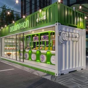 บ้านคอนเทนเนอร์พับได้ขนาด 10 ฟุต 20 ฟุต บ้านสำเร็จรูปสำหรับโครงการฟุตบอลโลก ร้านกาแฟ/ร้านค้า/บูธ ร้านอาหารคอนเทนเนอร์สำหรับขาย - Product Image 5