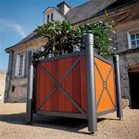 Conception personnalisée de mobilier urbain d'extérieur Boîte de jardinières en acier de grande taille carrée Pots de fleurs pour jardin et parc Pot de fleurs à porte extérieure