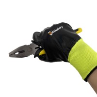Guantes de Poliéster Antideslizantes y Resistentes al Aceite, Recubiertos de Nitrilo en la Palma, Flexibles para Procesamiento de Maquinaria