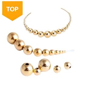 Cuentas espaciadoras de latón chapado en oro de 14K que no se deslustran, de 3mm y 4mm, para la fabricación de prendas, accesorios de joyería DIY, modelo SH5-T002 - Product Image 1