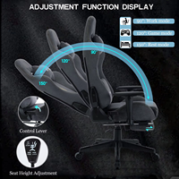 Chaise de jeu ergonomique moderne à dossier haut, accoudoirs 3D réglables, en cuir, vérin à gaz 3 positions, massage, pivotante, support lombaire, repose-pieds