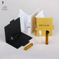 1ml 2ml Clear Amber Brown Glass Perfume Test Tube Vial Custom Print Logo Paper Card Box for Perfume Essential Oil Samples