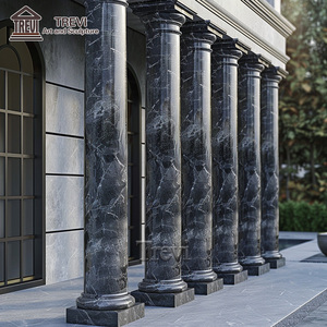 Columna de <span class=keywords><strong>arquitectura</strong></span> Pilar <span class=keywords><strong>romano</strong></span> de piedra de mármol negro natural para casa - Product Image 1