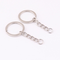 Anneau porte-clés plat en métal vierge de 30 mm avec chaîne pour accessoires de porte-clés – Prix abordable