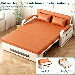 Canapé-<span class=keywords><strong>lit</strong></span> pliable multifonctionnel 2-en-1, canapé rétractable intégré pour petit espace, canapé moderne pour salon et balcon - Product Image 3