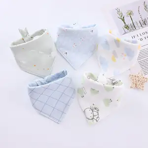 Babadores para bebê, 5 pçs/lote algodão macio vários design triângulo infantil burp pano conjunto