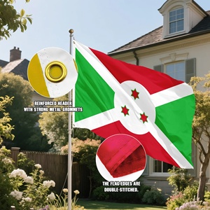 Banderas Deportivas Personalizadas Hechas a Medida, Fabricante de Banderas Nacionales de Burundi de 90x150cm, República de Burundi, Burundia, 3 Estrellas, Poliéster - Product Image 5