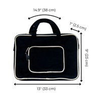 Maletín para Portátil Qetesh de 13 Pulgadas con Asa y Bolsillo para Cargador, Logotipo Personalizado, Estilo Ejecutivo, Multifuncional, Gran Capacidad