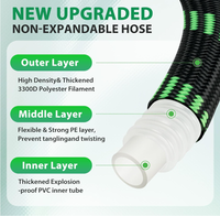LONGYINGFEI Tuyau d'arrosage de jardin en PVC de 7,6 m (25 pieds), non extensible, flexible, robuste, léger, anti-fuite, anti-pli, haute pression, anti-UV