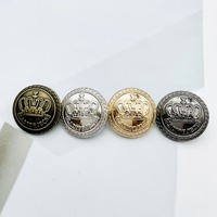 Vintage mantel emas Blazer timbul seng paduan setelan hitam logam jahit garmen Shank tombol untuk pria